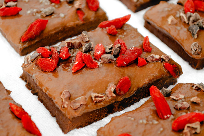 Protein Fudge PB Brownies with Goji Berries