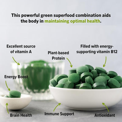Spirulina & Chlorella Tablets, 4 oz